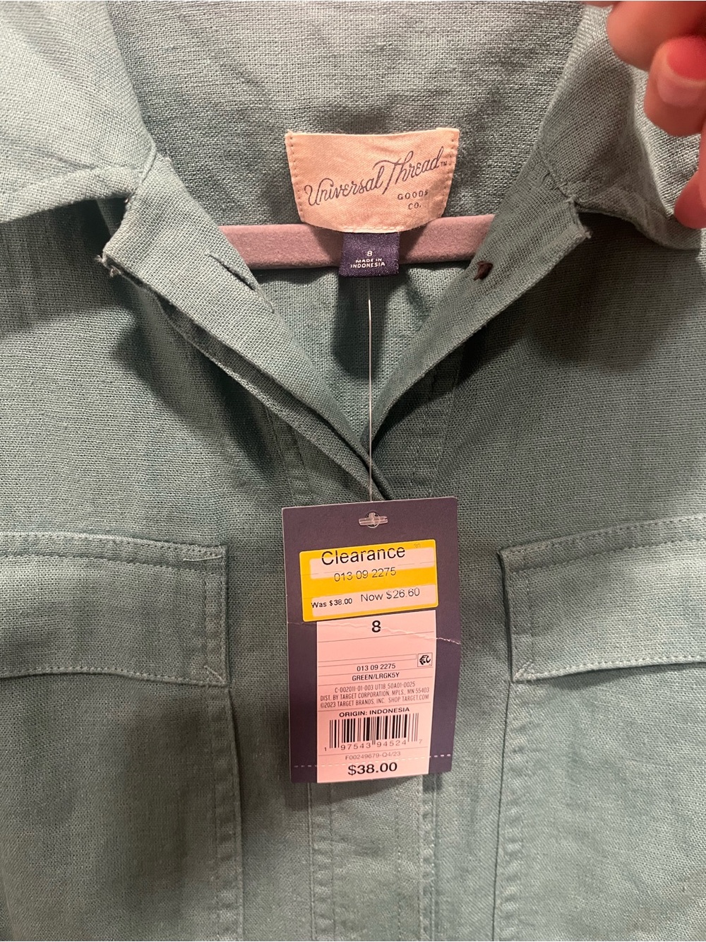 Universal Thread Green Button-Front Utility Jumpsuit - Picture 2 of 3